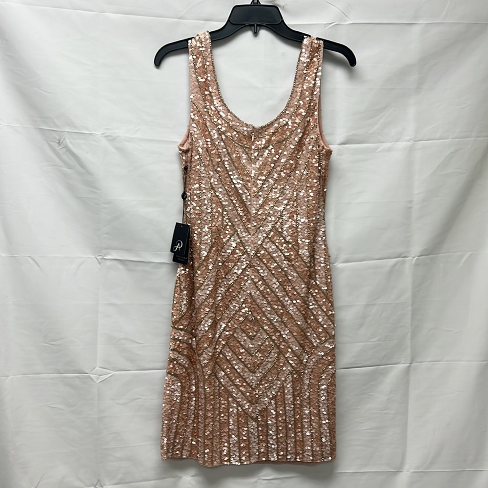 Adrianna Papell beaded sleeveless scoop neck cocktail dress - Picture 9 of 11